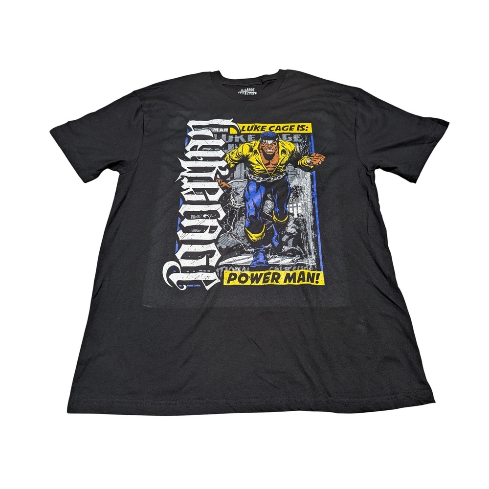 Red Chapter Marvel T Shirt Mens‎ XL Black Luke Cage Power Man Graphic Comic Tee